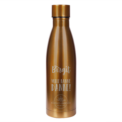 Personalisierte Thermosflasche "Volle Kanne Danke" mit Name und Firmenlogo | Danke Geschenk für Mitarbeiter