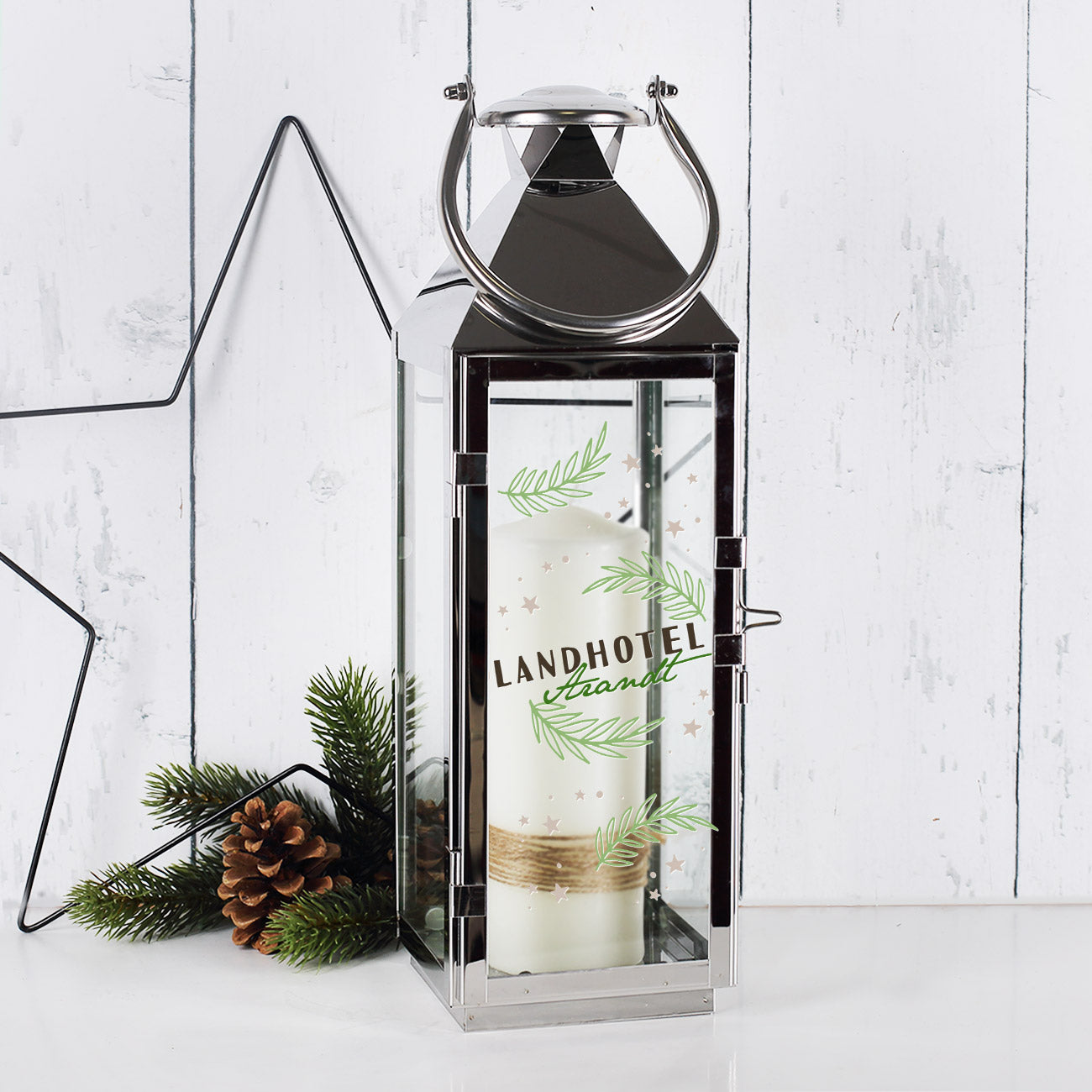 Laterne mit Logo bedruckt oder graviert