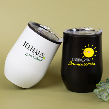 Thermobecher mit Firmenlogo bedruckt in zwei Farben