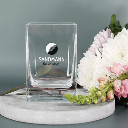 Bedruckte Vase mit Logo