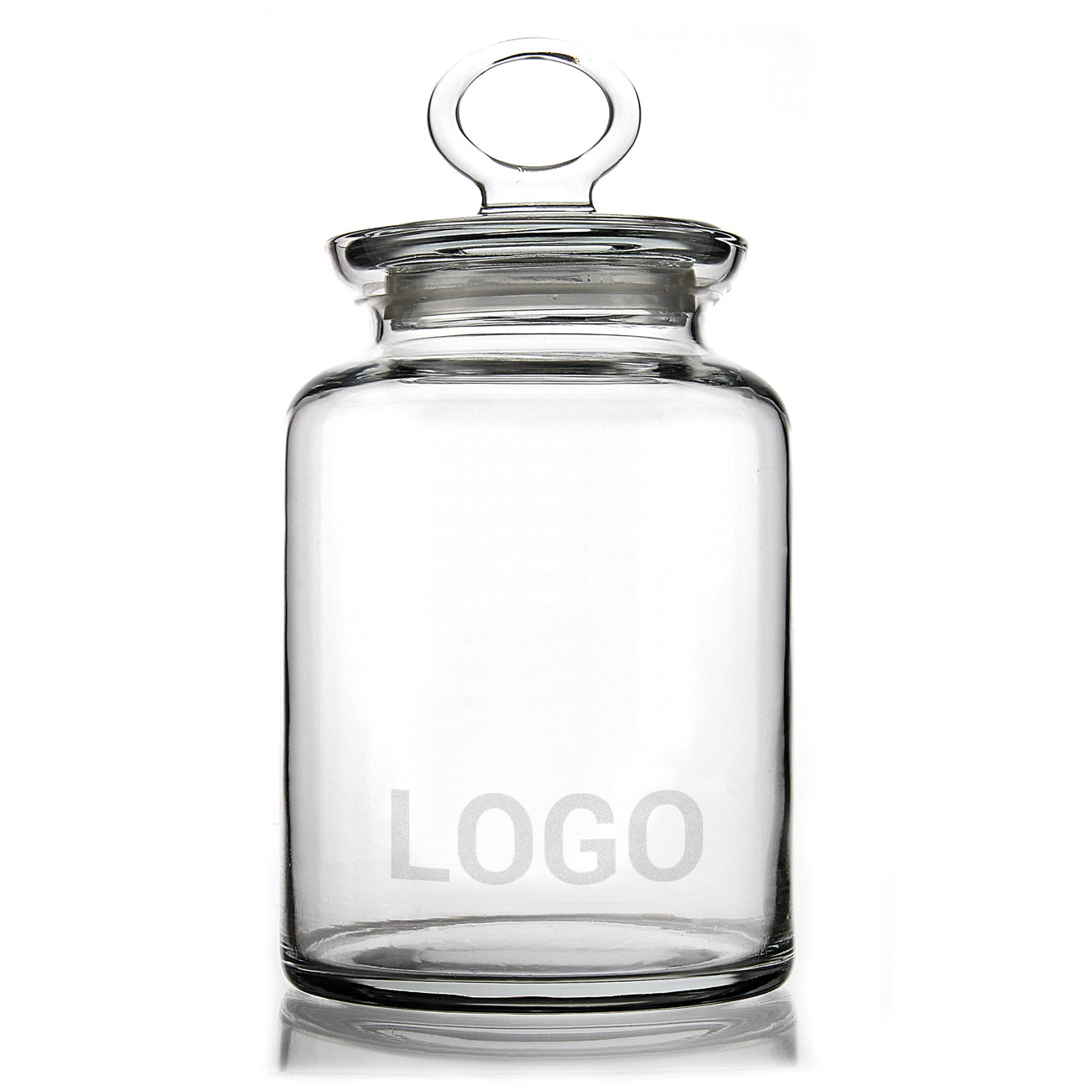 Gravierte Glasdose mit Ihrem Firmenlogo