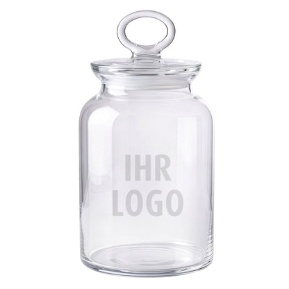 Glasdose mit Deckel und persönlicher Gravur