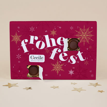Toffifee Adventskalender mit Logo und Frohes Fest | gefüllter Adventskalender mit Firmenlogo