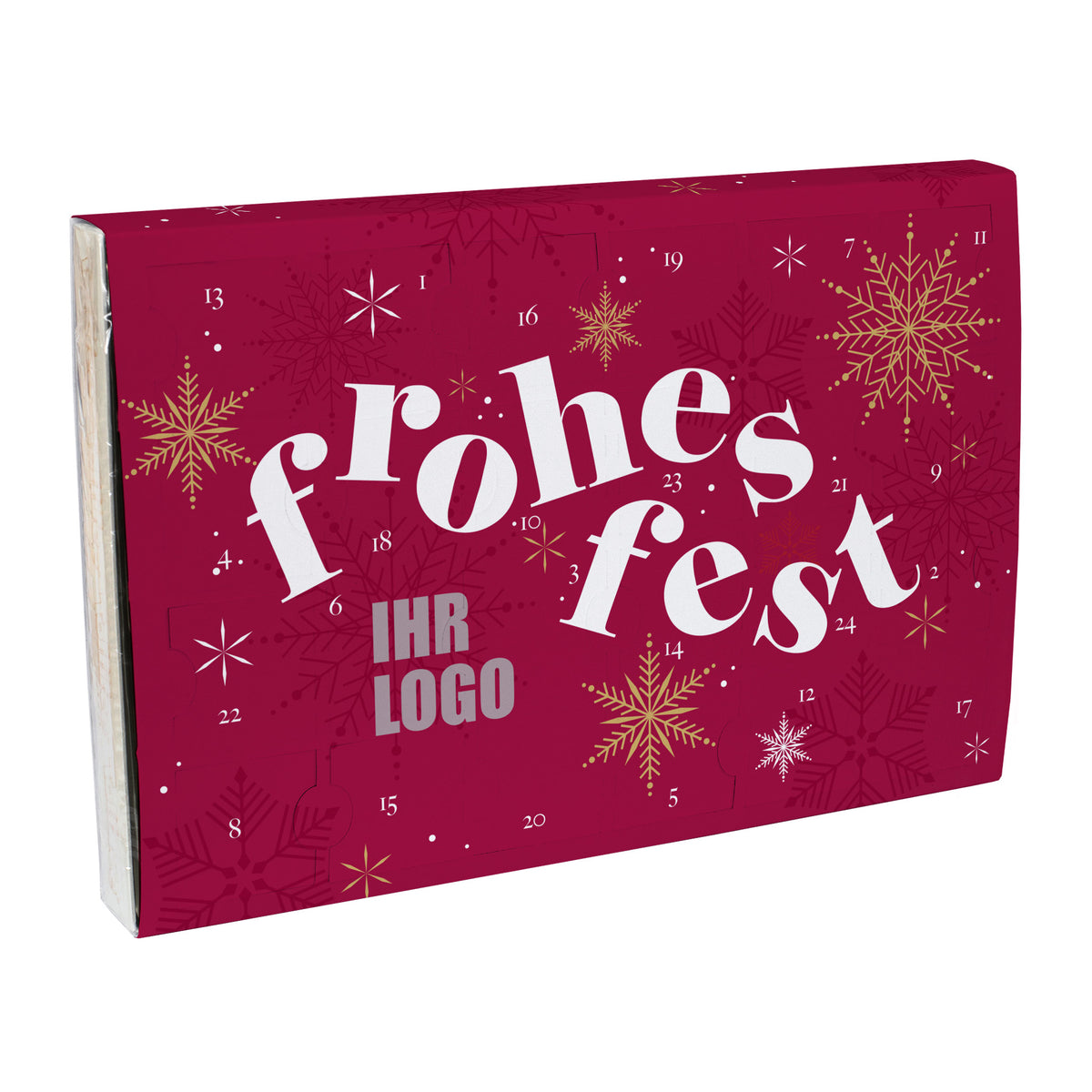 Toffifee Adventskalender mit Logo und Frohes Fest | gefüllter Adventskalender mit Firmenlogo