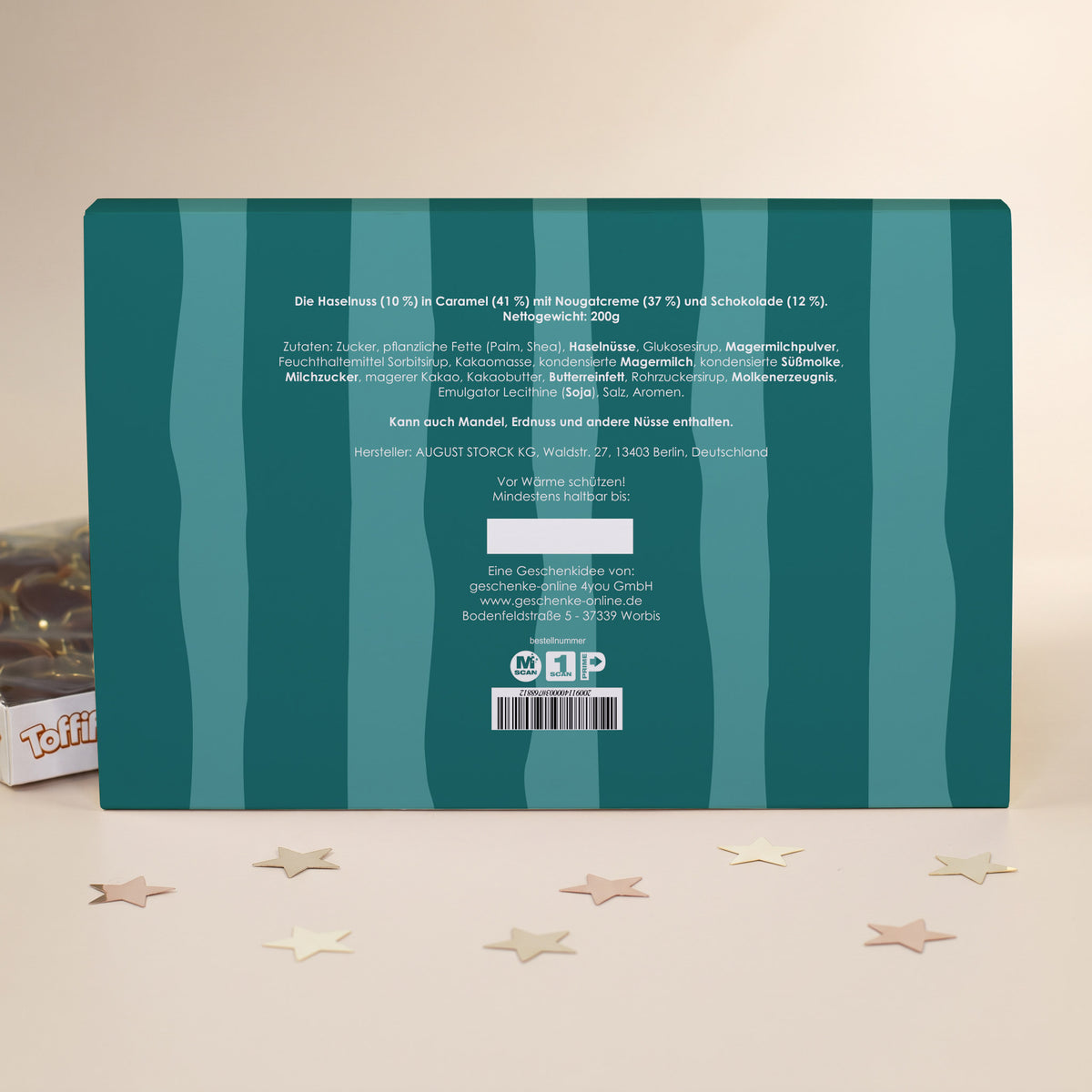Toffifee Adventskalender „Merry Xmas“ mit Firmenlogo | Gefüllter Adventskalender für Mitarbeiter