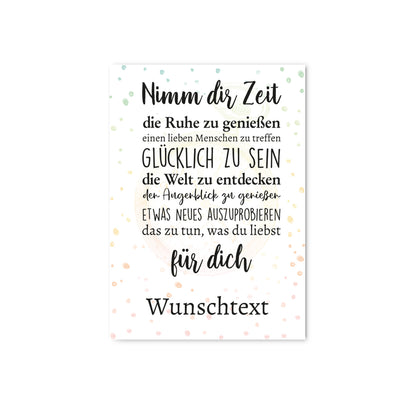 "Nimm dir Zeit" Banner zur Rente für Innen oder Außen mit Wunschtext