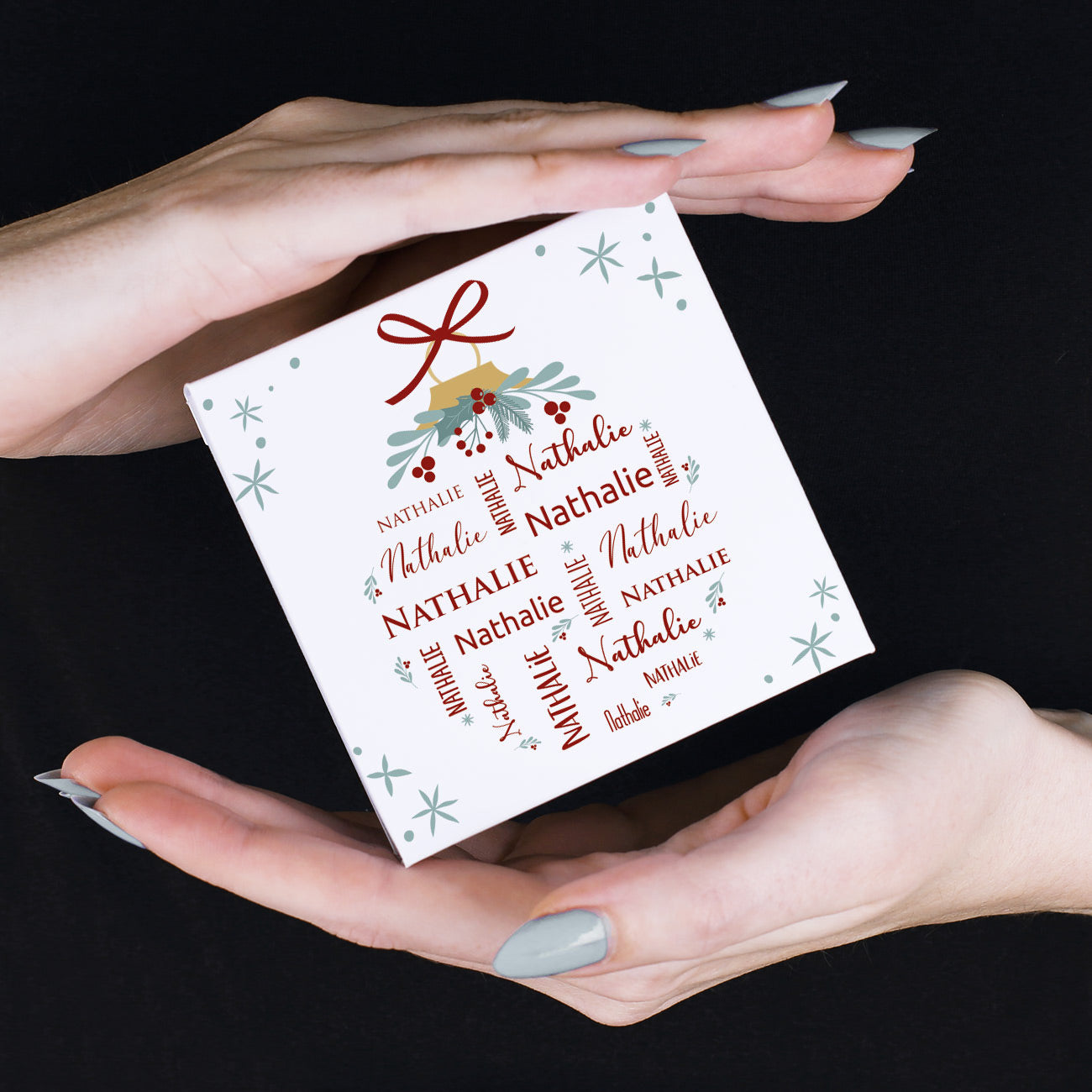 Weihnachtliche Verpackung mit 4 Lindor Pralinen