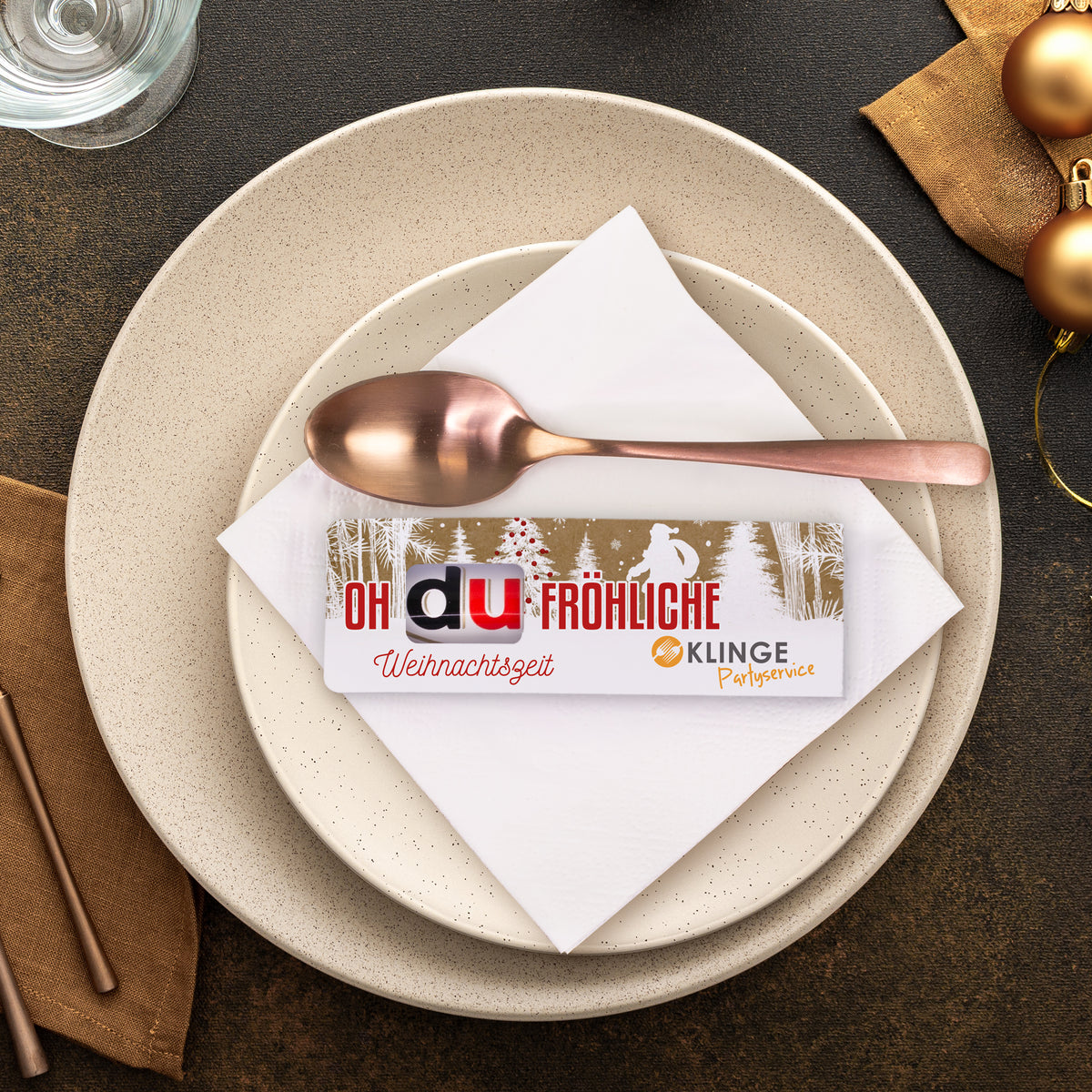 Personalisierter duplo Schokoriegel „Oh du fröhliche Weihnachtszeit“ mit Firmenlogo