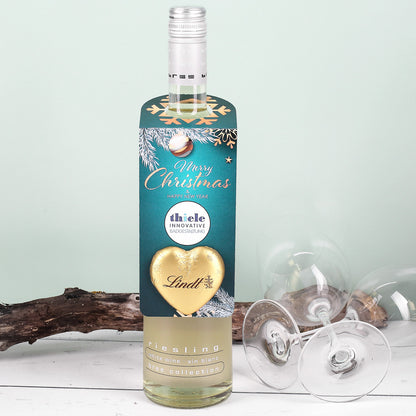 Flaschenanhänger "Merry Christmas" mit Lindt-Herz