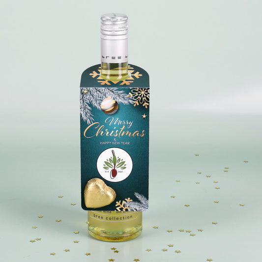 Flaschenanhänger "Merry Christmas" mit Lindt-Herz