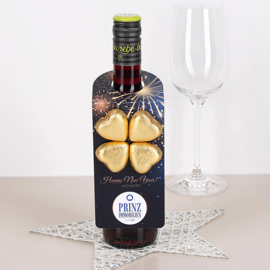 Flaschenanhänger mit Firmenlogo - Feuerwerk