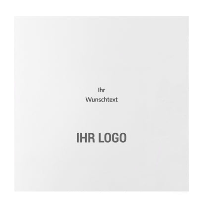 Geschäftliche Weihnachtskarte mit Weihnachtsmann und Lindt Schoko Herz