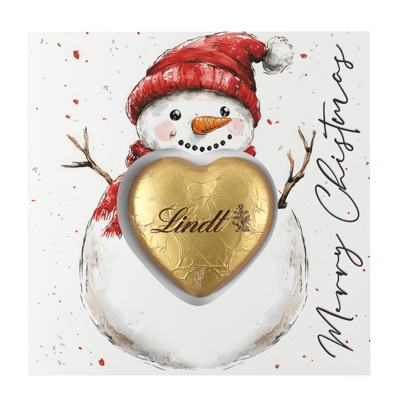 Merry Christmas - Lindt-Klappkarte mit Logo und Wunschtext