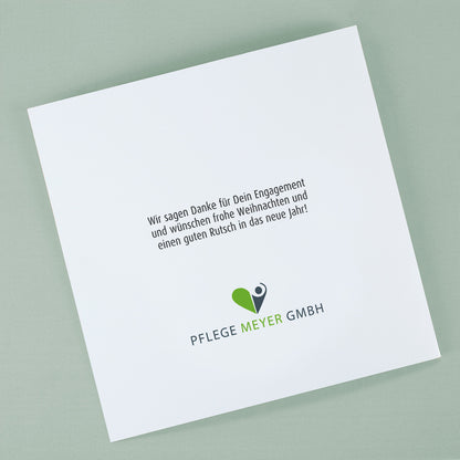 Klappkarte mit Lindt-Herz und Logo - Frohes Fest