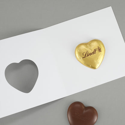Klappkarte mit Lindt-Herz und Logo - Frohes Fest