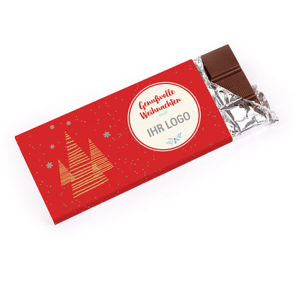 Genussvolle Weihnachtsschokolade mit Ihrem Firmenlogo