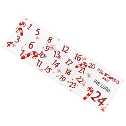 Schokoladentafel als Adventskalender mit Firmenlogo bedruckt