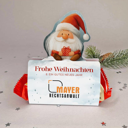 Personalisiertes Stollen-Geschenk mit Firmenlogo und Weihnachtswichtel
