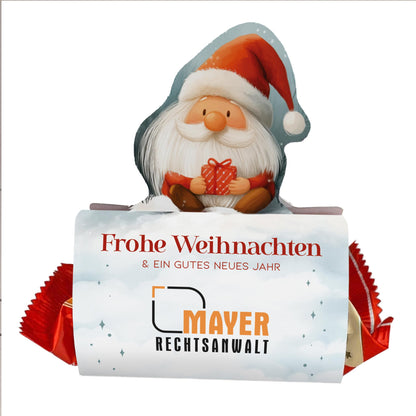 Personalisiertes Stollen-Geschenk mit Firmenlogo und Weihnachtswichtel