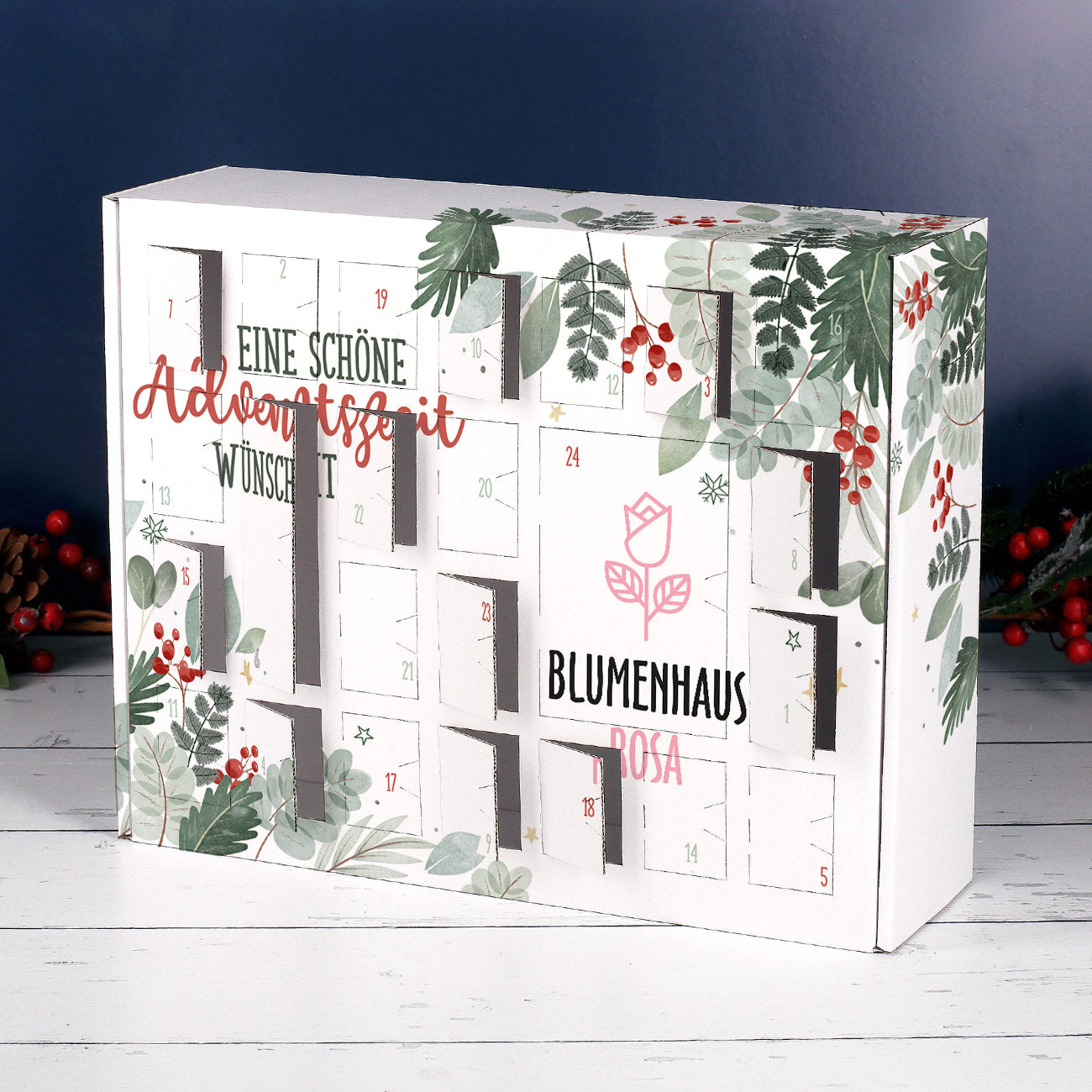 Bedruckter Adventskalender mit individuellen Logo bedruckt