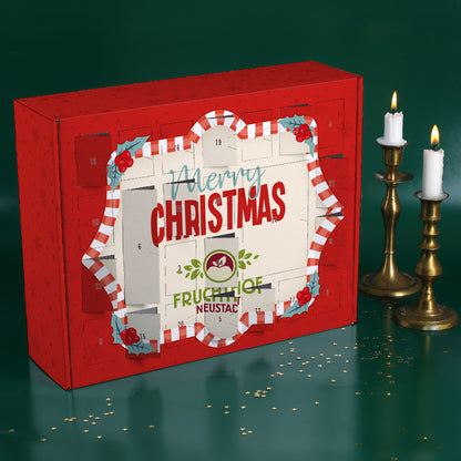 Adventskalender "Merry Christmas" mit Firmenlogo zum Selbstbefüllen