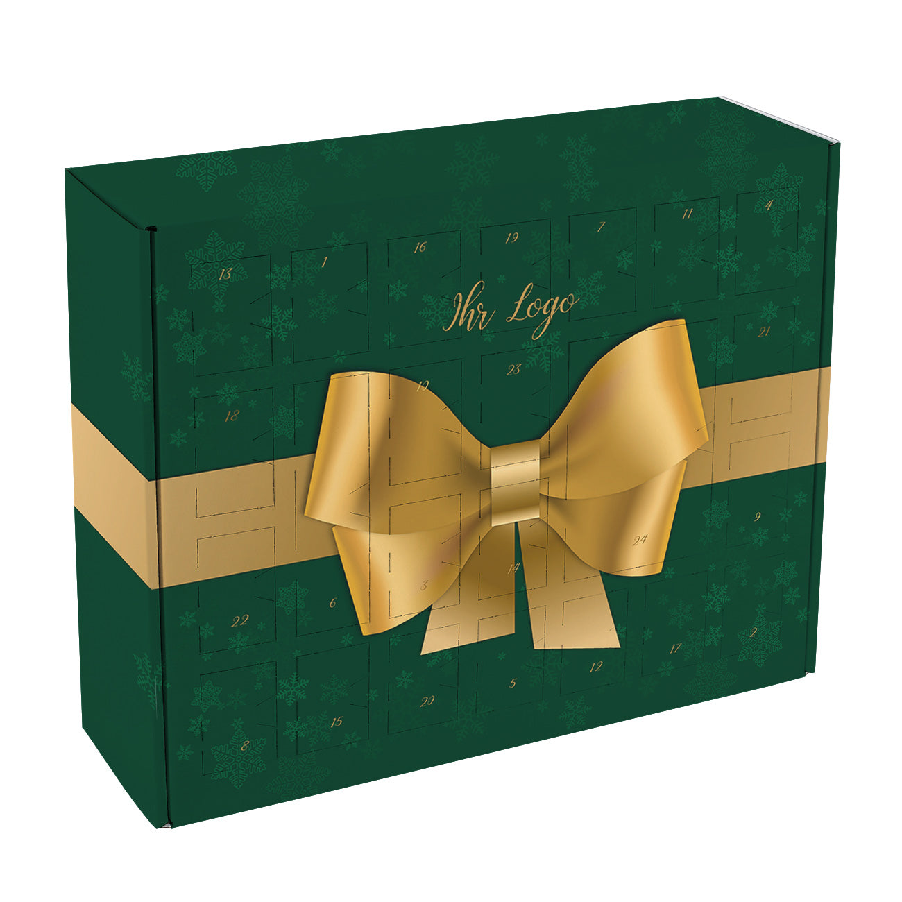 Adventskalender mit großer Schleife und Ihrem Firmenlogo