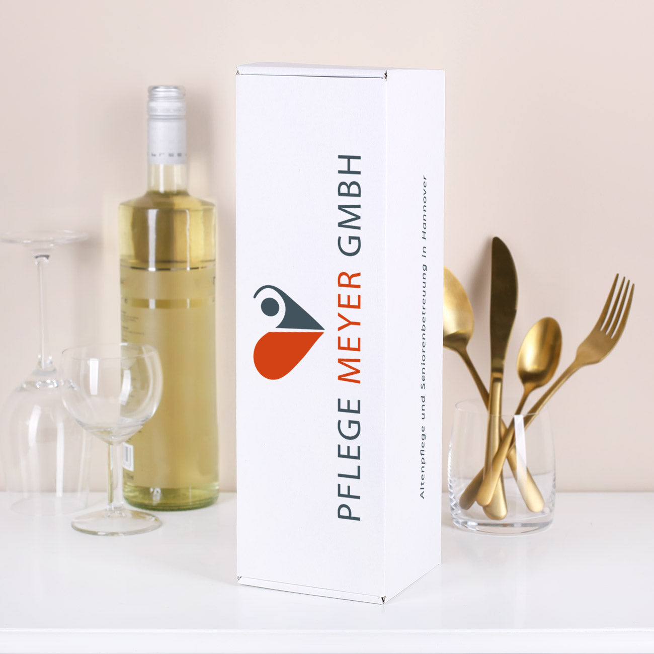 Flaschenverpackung mit Wunschlogo bedruckt