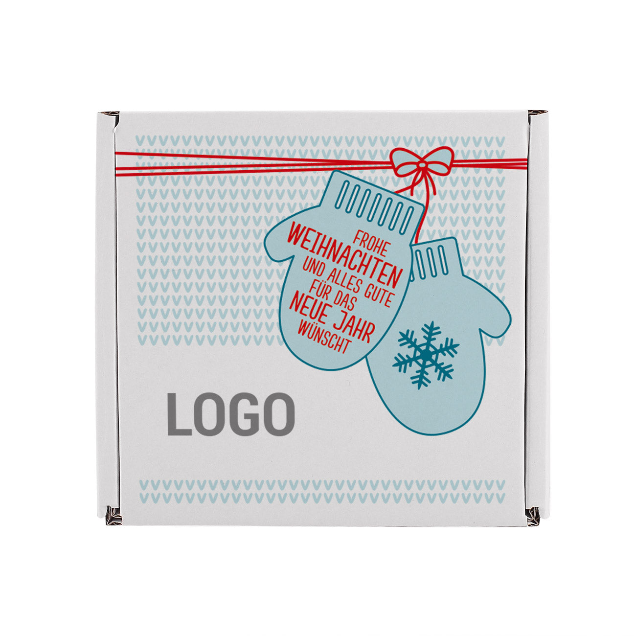 Tasse mit Geschenkverpackung zu Weihnachten mit Ihrem Firmenlogo