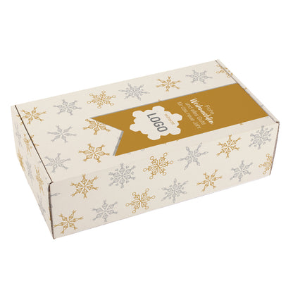 Geschenkverpackung "Schneeflocke" mit Logo und optional mit Name
