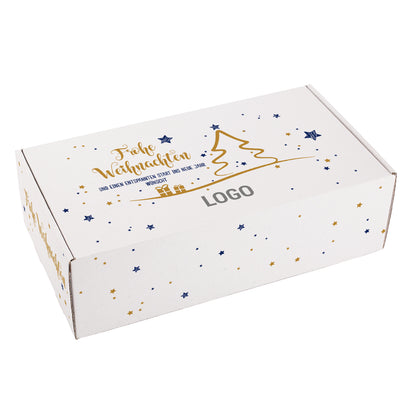 Geschenkverpackung "Frohe Weihnachten" mit Ihrem Logo