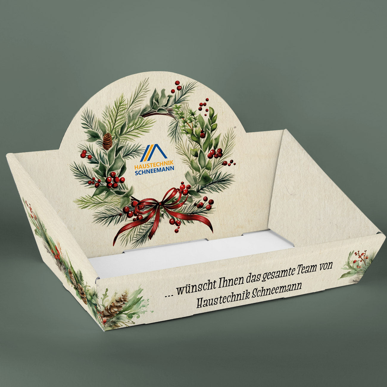 Großer Präsentkorb zu Weihnachten mit Logo