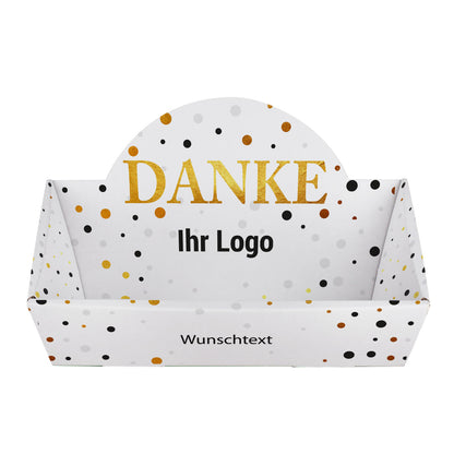 Kleiner Geschenkkorb "Danke" mit Logo und Wunschtext