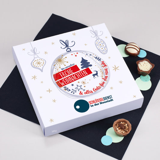 Lindt Pralinen mit Firmenlogo - Fröhliche Weihnachten