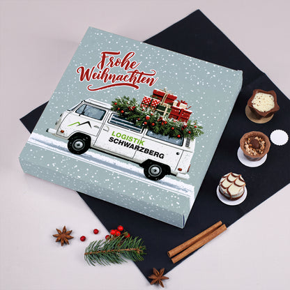 Lindt Mini-Pralinés zu Weihnachten mit Logo | Personalisiertes Weihnachtsgeschenk für Kunden