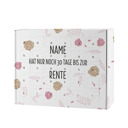 Countdown zur Rente, Kalender mit 30 Türchen zum selbst Befüllen