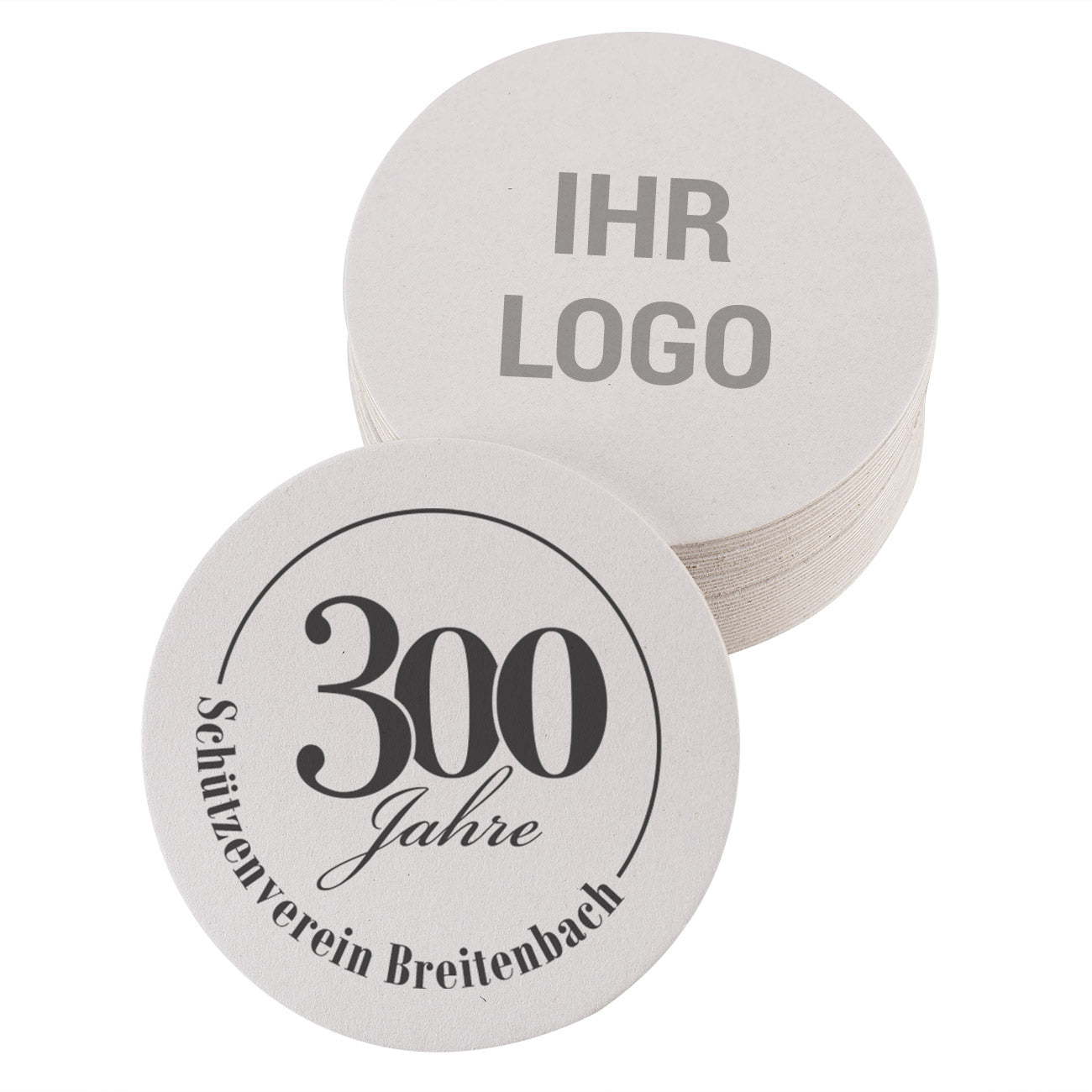 Untersetzer aus Pappe mit Logo bedruckt