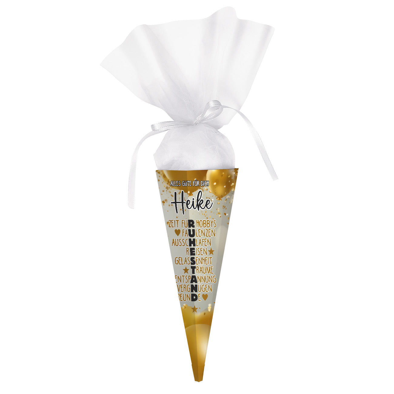 Rentnertüte mit Name zum Ruhestand