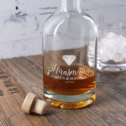 Gravierte Glaskaraffe personalisiert mit Ihrem Firmenlogo