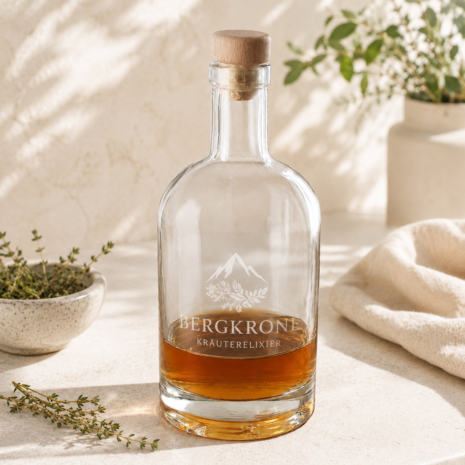 Karaffe mit Gravur des Logos