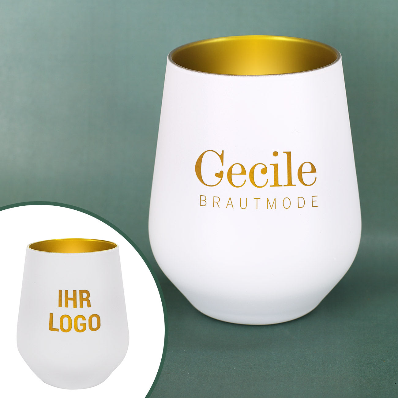 Windlicht mit Firmenlogo