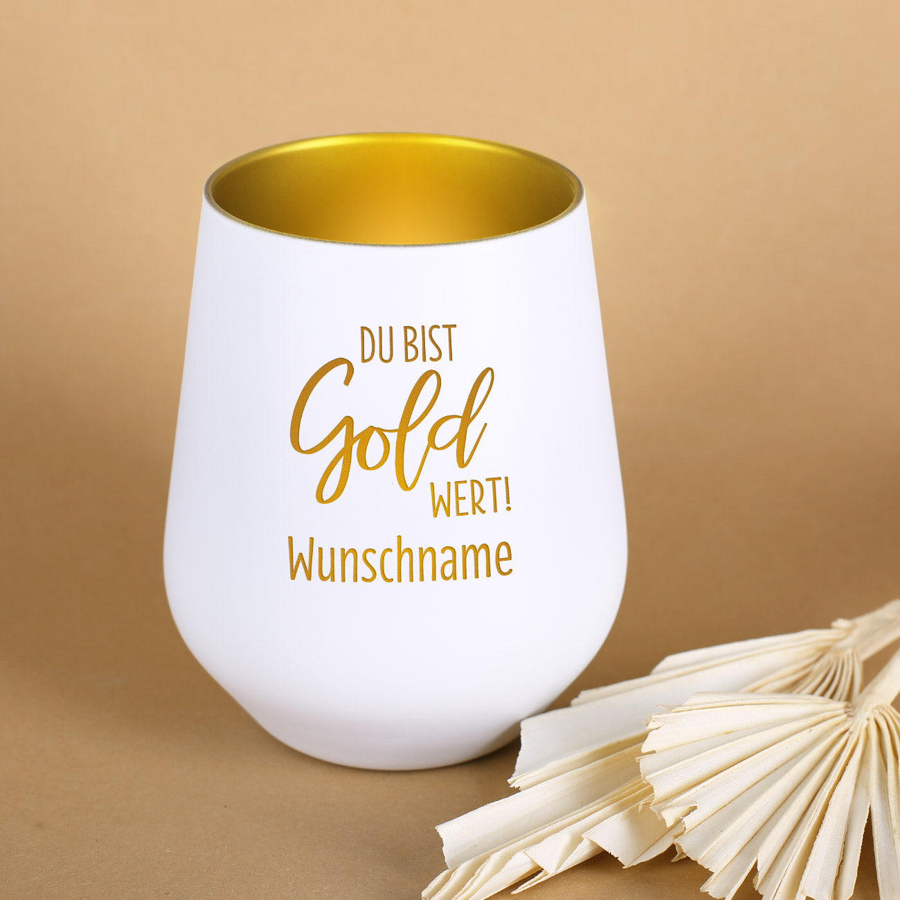 Du bist Gold wert! - Windlicht mit Gravur