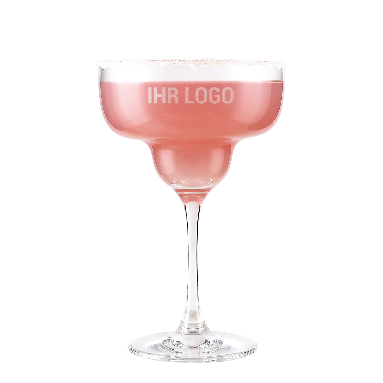 Margaritaglas mit Gravur des Logos