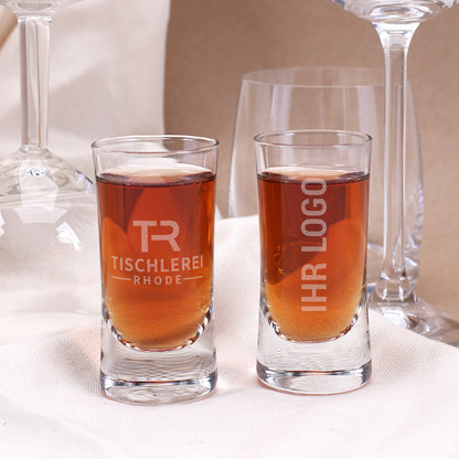 Schnapsglas mit Logo graviert