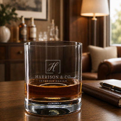 Whiskeyglas mit Logo