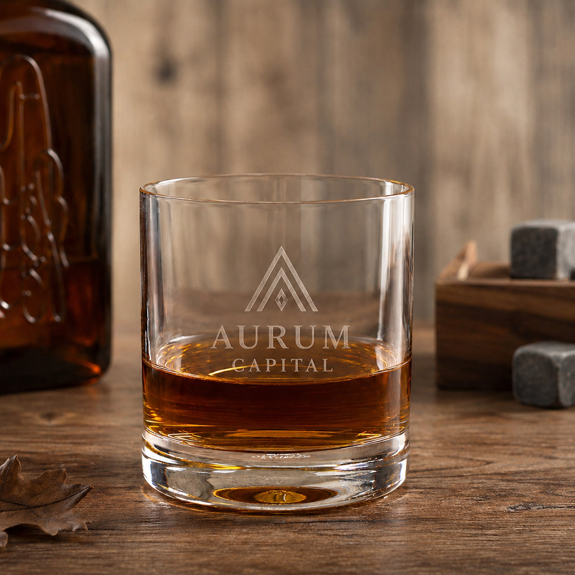 Whiskeylgas mit Logo