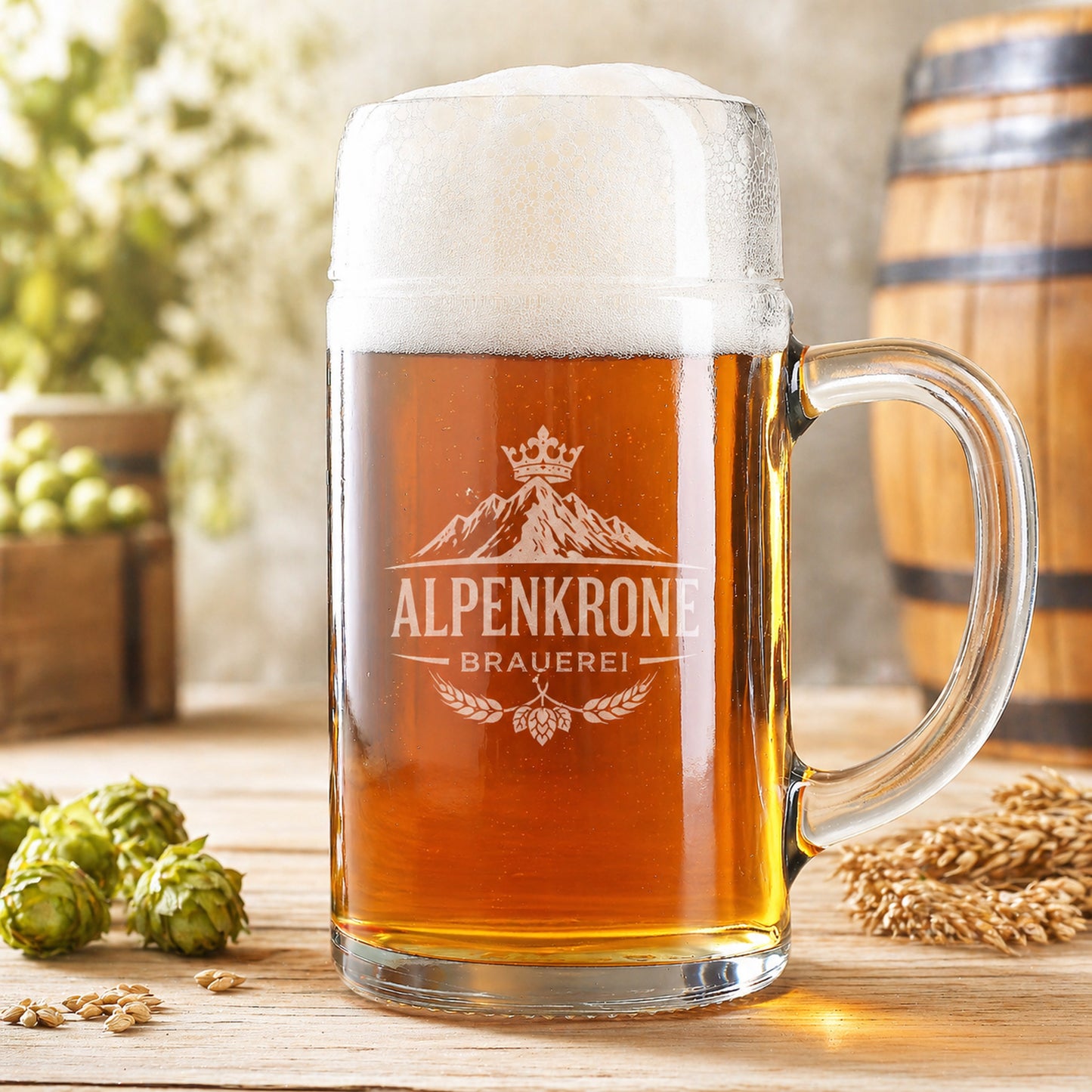 Bierkrug mit Gravur – Maßkrug mit Logo als Werbeartikel