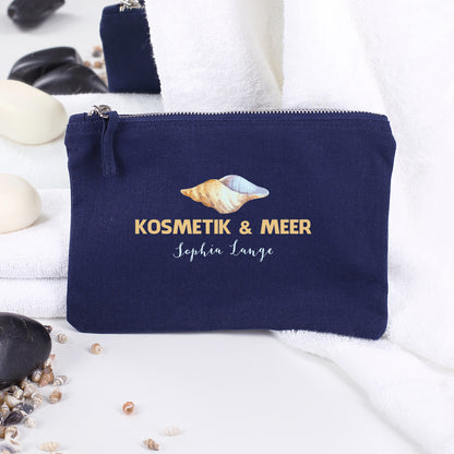 Beautycase, dunkelblau inkl. Druck des Logos in zwei versch. Größen