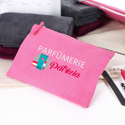 Beautycase, pink inkl. Druck des Logos in zwei versch. Größen