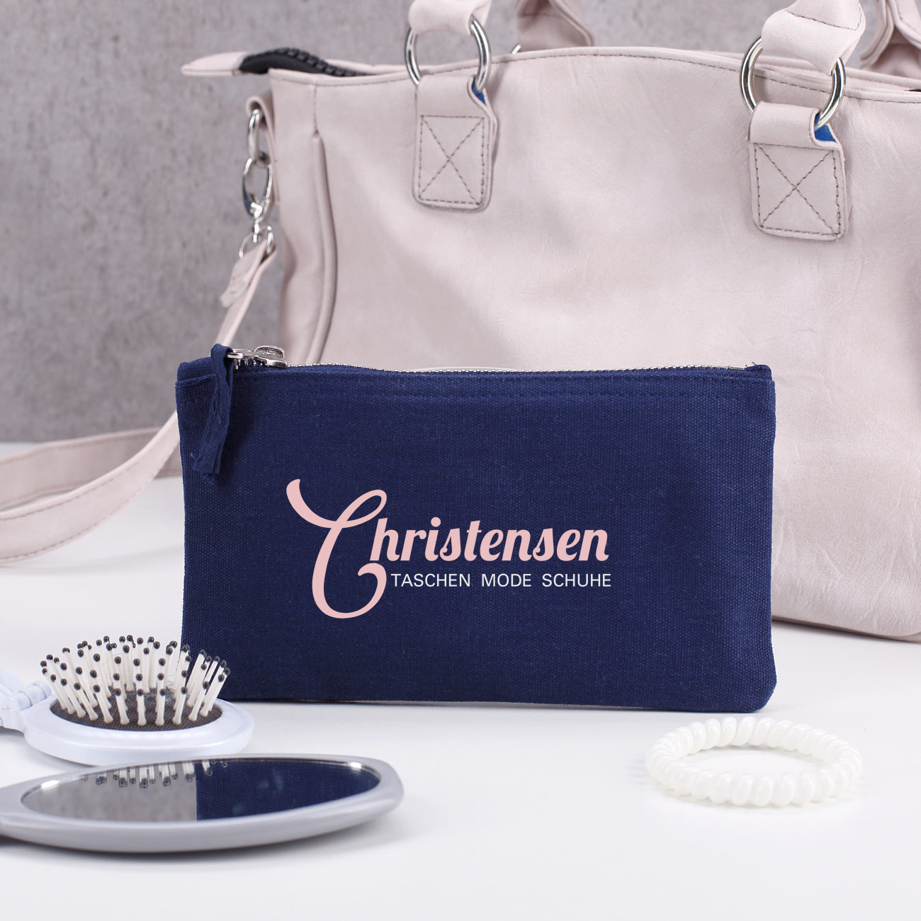 Beautycase, dunkelblau inkl. Druck des Logos in zwei versch. Größen