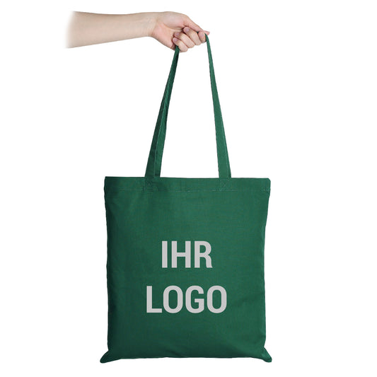 Jutebeutel in dunkelgrün inkl. Druck des Logos